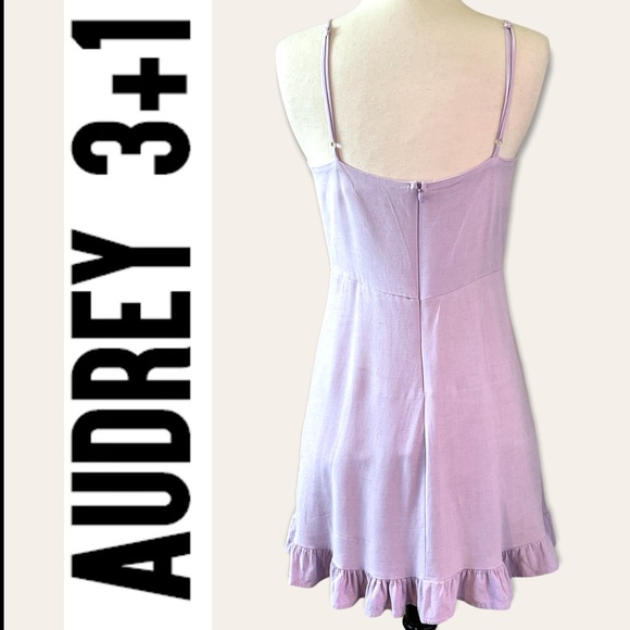 AUDREY 3+1 ~ Strappy Lilac Mini Dress ~ Size L - Picture 2 of 5
